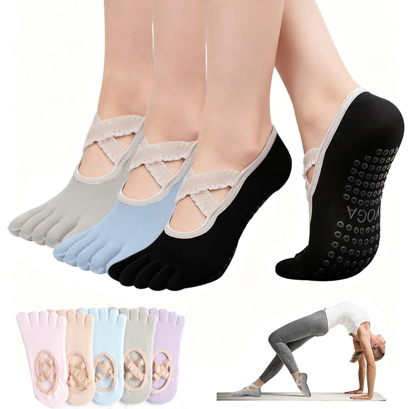 Pilates Yoga Fitness - Женские нескользящие носки для пилатеса с