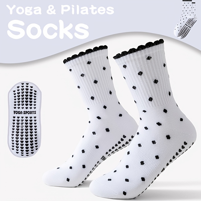 Pilates Yoga And Barre - Женские белые носки для йоги с