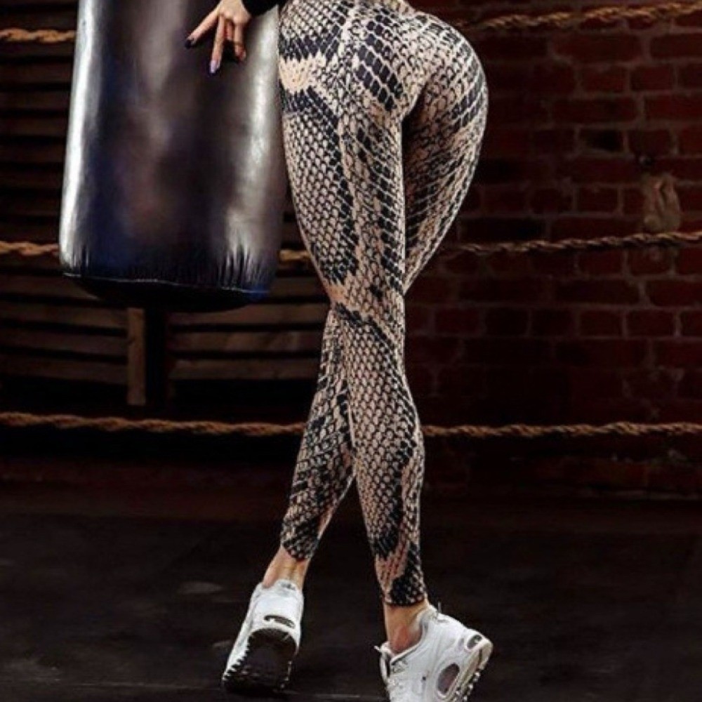 Pilates Yoga Legging - Леггинсы с принтом под змеиную кожу,