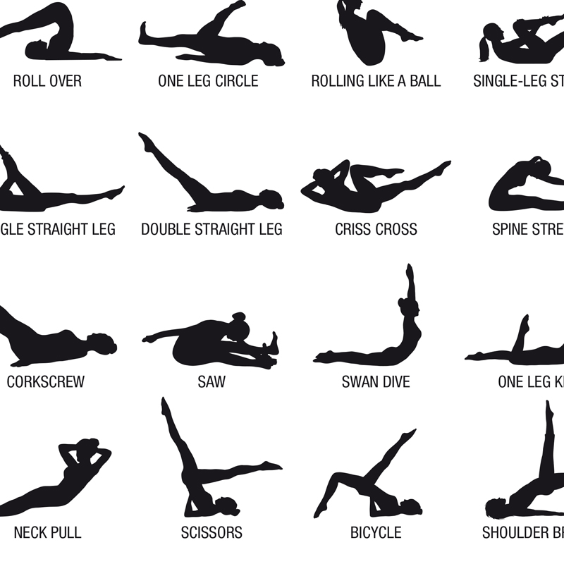 Безрамный плакат-схема для пил – обзор и цена Pilates Yoga Fitness
